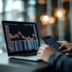 Leinwandbilder - Image of a fintech professional analyzing stock market trends, showcasing expertise in financial analysis.