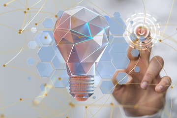 Aufkleber - Neural network 3D illustration. Big data and cybersecurity