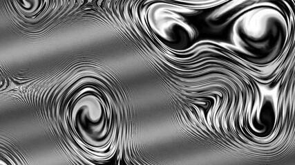 Fototapete - Looped animated fluid abstract texture of swirling liquid chrome metal