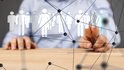 Poster - conference Digital Network and data concept 3d