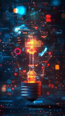 Fototapete - Digital image representing the concept of business transformation through technology and inspiration.