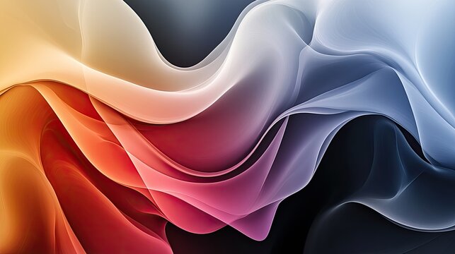 A fluid and organic abstract design with curved lines and contrasting colors, evoking a sense of fluidity and elegance.