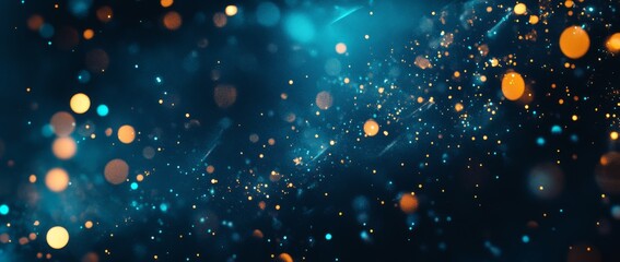 Wall Mural - vibrant abstract background featuring luminous particles and bokeh effects in a dark setting
