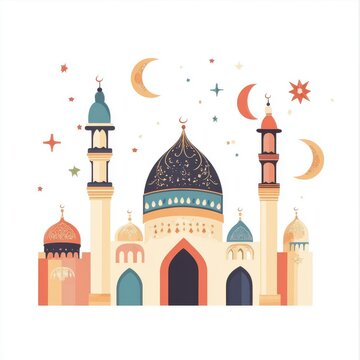 Eid Mubarak banner isolated on white background.