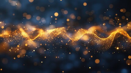 Poster - A scatter plot with data points formed by sparkling golden dust particles, symbolizing business insights.