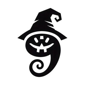 AI Generate of Logo Abstract Shape Halloween Things. Mystery, spooky, evil, horror, fear, creepy, simplicity, isolated in white.