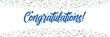 © ShafiqGFX - Congratulations greetings banner with blue and gold confetti