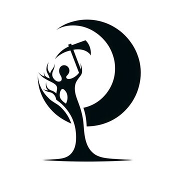 AI Generate of Logo Abstract Shape Halloween Things. Mystery, spooky, evil, horror, fear, creepy, simplicity, isolated in white.