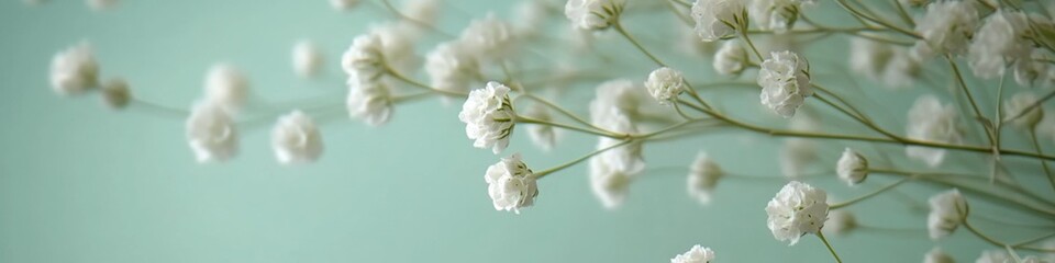 Canvas Print - Close-up shot of a bunch of white flowers, great for beauty, wellness and lifestyle images