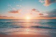 A warm sunset view on a peaceful beach along the ocean, perfect for travel or nature themes