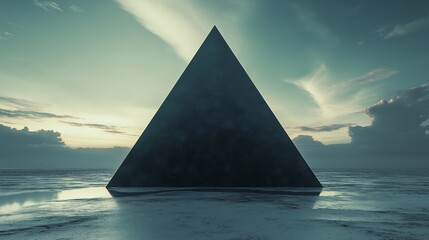Poster - A black triangle floating in an endless void