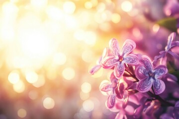 Wall Mural - A close-up shot of a bunch of purple flowers