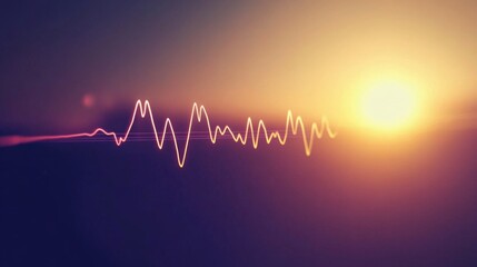 Poster - An artistic rendering of heart wave patterns emerging from a heartbeat monitor, incorporating elements of light and shadow for a dramatic effect