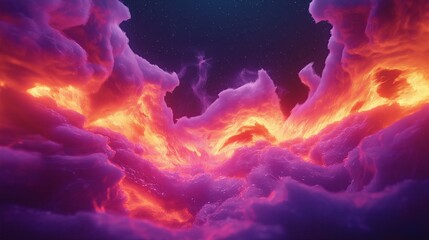 Poster - A fractal explosion of glowing neon patterns.