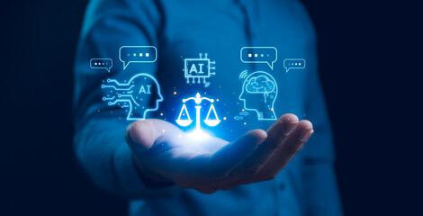 ai ethics or ai law concept. developing ai codes of ethics. compliance, regulation, standard , busin