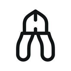 Poster - pliers ui icon, nippers simple line user interface vector symbol