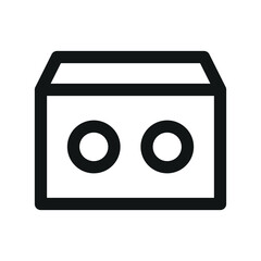Poster - brick ui icon, block simple line user interface vector symbol
