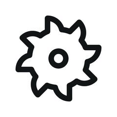 Poster - Saw blade UI icon, circular saw simple line user interface vector symbol