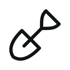 Poster - shovel ui icon, dig simple line user interface vector symbol