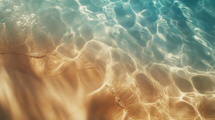 Aufkleber - Soft and gentle sea waves forming delicate ripples in the sunlight, ideal for a serene water background