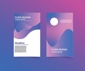 abstract geometric gradient posters set. minimalist elegant style cover templates collection with mo