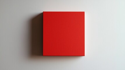 Poster - A lone red square on a pure white canvas.