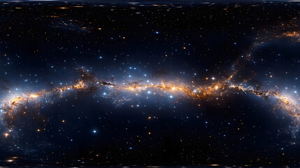 Wall Mural - 360 degree equirectangular projection of a wide cosmos featuring shining stars starry space backdrop