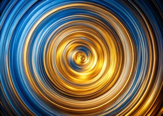 Poster - Abstract Blue Gold Swirling Concentric Circles Long Exposure Art Background Texture