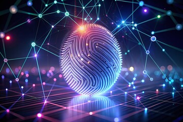 Poster - Abstract Digital Fingerprint Network Cybersecurity Data Protection