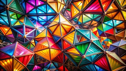 Poster - Abstract Geometric Shapes Candid Photography: Colorful Geometric Composition