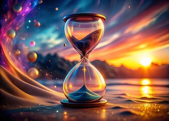 Poster - Abstract Hourglass Bokeh: Dreamy Time Concept Stock Photo