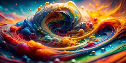 Poster - Abstract Ink Swirl in Water, Miniature Tilt-Shift Photography