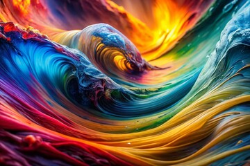 Poster - Abstract Macro Turbulent Fluid Flow: Dynamic Swirling Patterns in Motion Rightward