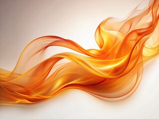 Poster - Abstract Orange Flame Design: Graceful Flowing Fire on White Background - Perfect for Digital & Print