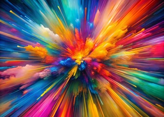 Poster - Abstract Psychedelic Background: Long Exposure Brush Strokes & Blurred Paint Texture