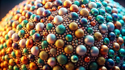 Poster - Abstract Spherical Structure: Close-up of a Geometric Sphere Composed of Smaller Spheres