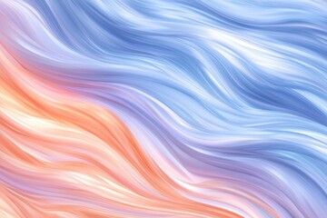 Wall Mural - Flowing Waves in Soft Pastel Shades of Blue and Peach Tones