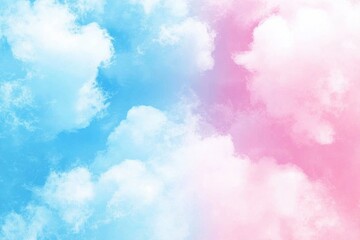 Wall Mural - Soft Blue and Pink Cloud Background for Creative Designs