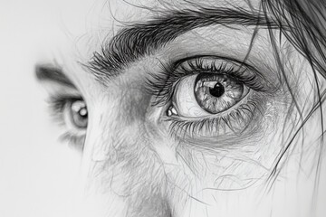 Poster - Intricate close-up of a woman's expressive eyes highlighting detailed features and emotions