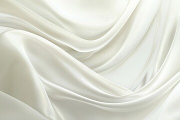 Wall Mural - elegant white satin fabric with soft draping texture and shine