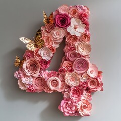 Elegant Number Four: Roses & Macarons, a delightful confectionery masterpiece!