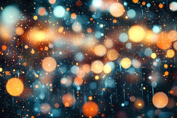 Wall Mural - blurry colorful bokeh lights with a rain-like effect background