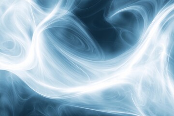 Wall Mural - ethereal blue and white swirling smoke background abstract texture