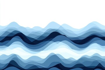 Wall Mural - abstract ocean waves in various shades of blue and white background