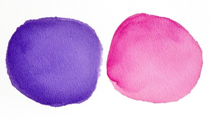 Poster - Abstract image showcasing two vibrant circles, one in deep purple and the other in bright pink. The circles are subtly blended, producing a gradient