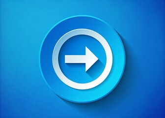 Poster - Blue Circle Forward Slash Symbol Stock Photo: Modern Tech Design Element