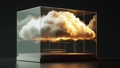 Aufkleber - Futuristic digital web incorporating hologram technology and cloud, Stock