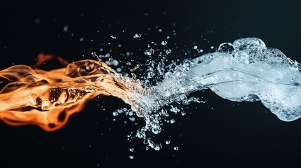 Poster - A bitcoin coin made of gold is engulfed in flames, with water splashing and lightning striking, symbolizing the Bitcoin Gold blockchain's hard fork concept amidst a peer-to-peer network