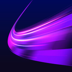 Aufkleber - Illustration of light ray, stripe line with blue light, speed motion background. Radial color spirals. Vector blue glowing lines air flow effect.	