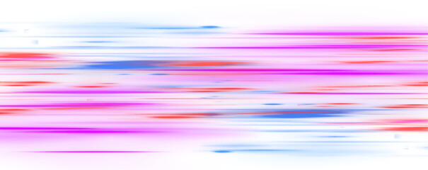 Poster - Purple-blue glowing line with bright blue spot in the middle on white background PNG. Abstract technology background with motion neon light effect.
